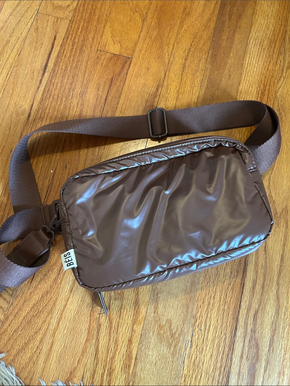 BEIS Chocolate Brown Nylon Convertible Belt Bag/backpack